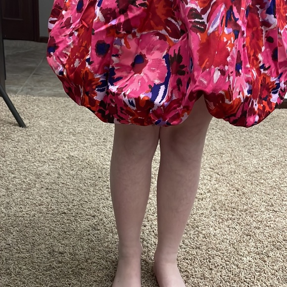 BCBGMaxAzaria Floral Strapless Dreas Hot Pink Sz 0 - Picture 5 of 8